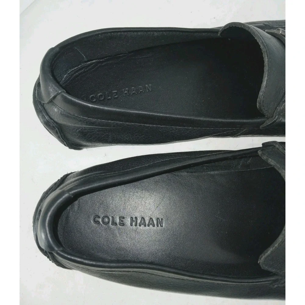 Cole Haan Grant Canoe Horse Bit Loafers Black Leather Driving Shoes Size 11M  C2